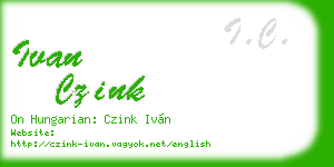 ivan czink business card